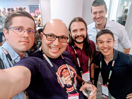 Matteo Zambon, Julius Fedorovicius, Julian Juenemann, Grant Kemp and Roberto Guiotto on Measurecamp London