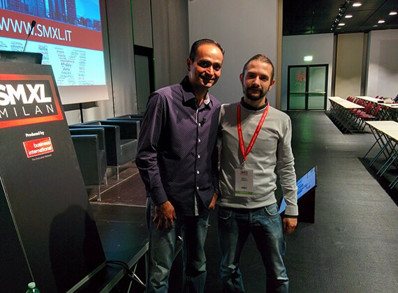 Avinash Kaushik with Matteo Zambon at the SMXL Milan 2016