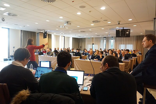 Matteo making his speech at the E-commerce School 2019